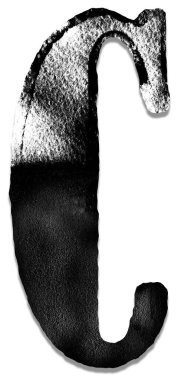 Tek renkli kaba kağıt alfabesi.