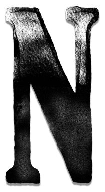 Tek renkli kaba kağıt alfabesi.