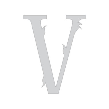 Vektör kesilmiş harf. Sanat yazı tipi.