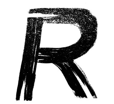 Yarı kuru fırça darbeleri. Sanat yazı tipi..