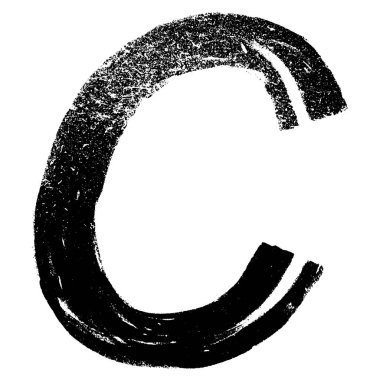 Yarı kuru fırça darbeleri. Sanat yazı tipi..