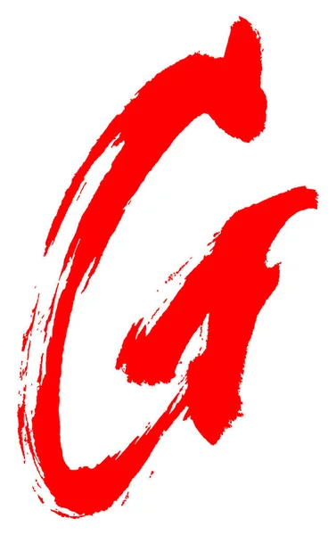 Pinceau Rouge Touche Lettre — Image vectorielle