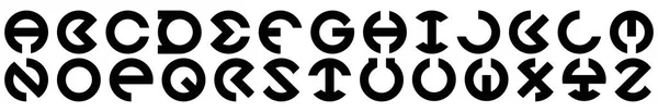 Circle Vector Alphabet Art Lettertype — Stockvector