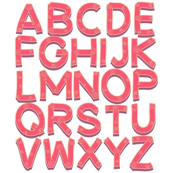 Dekoratives Alphabet Mit Wirbeln — Stockvektor