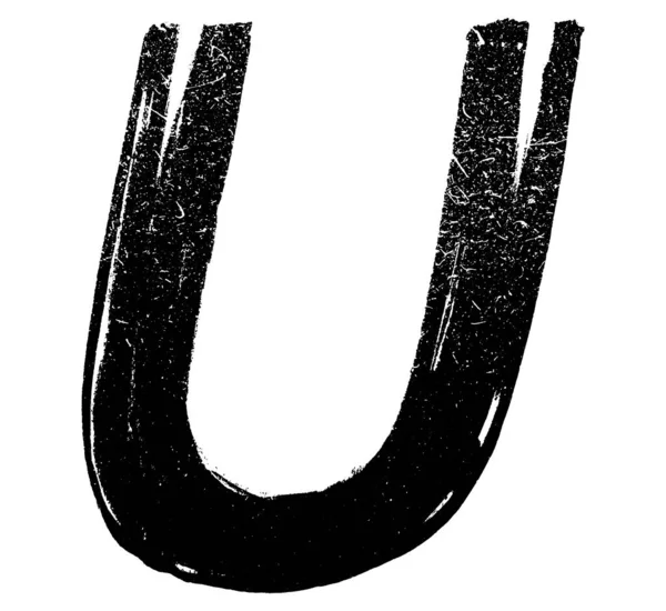 Semi Dry Pennellate Letter Art Font — Vettoriale Stock