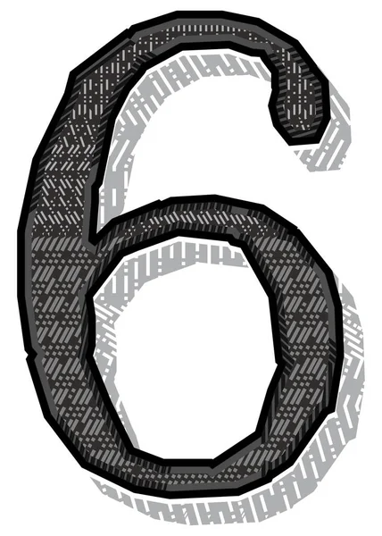 Vector Geometrisch Patroonnummer Art Lettertype — Stockvector