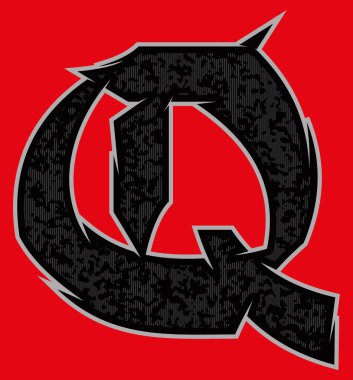 Yırtık gotik vektör harfi. Sanat yazı tipi..