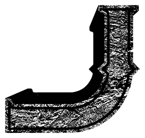 Concrete Arc Letter Art Lettertype — Stockvector