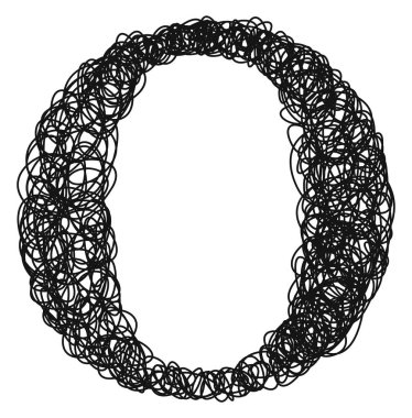 Tükenmez kalem kıvrımları. Vektör harfi..