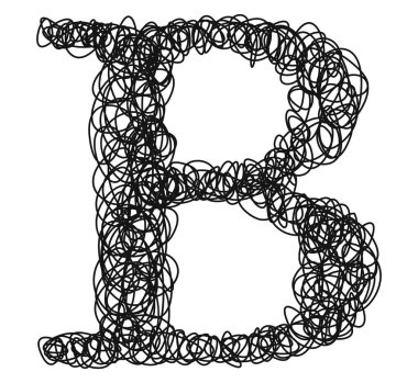 Tükenmez kalem kıvrımları. Vektör harfi..