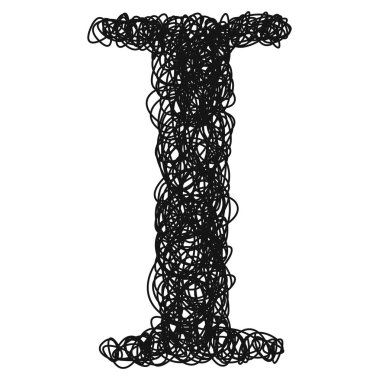 Tükenmez kalem kıvrımları. Vektör harfi..
