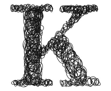 Tükenmez kalem kıvrımları. Vektör harfi..