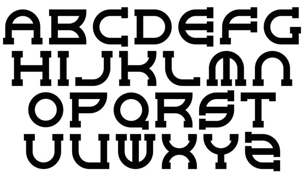 Rounded Vector Alphabet Art Fonte — Vetor de Stock