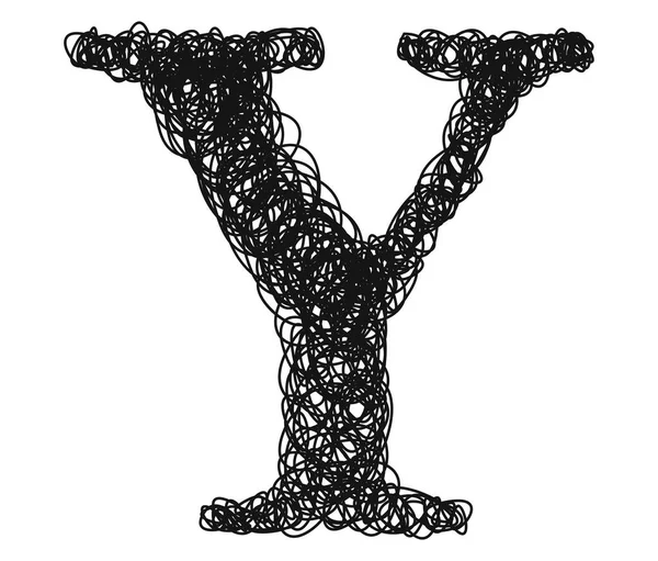 Stylo Bille Boucles Lettre Vectorielle — Image vectorielle