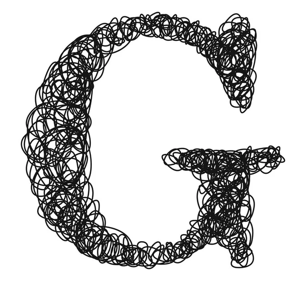 Stylo Bille Boucles Lettre Vectorielle — Image vectorielle