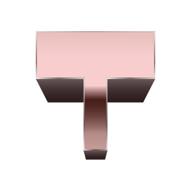 İkinci dereceden bakır yazı tipi. Vektör harfi. 