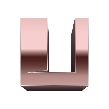 İkinci dereceden bakır yazı tipi. Vektör harfi. 