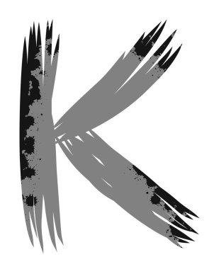 Vektör fırça darbeleri harfi.