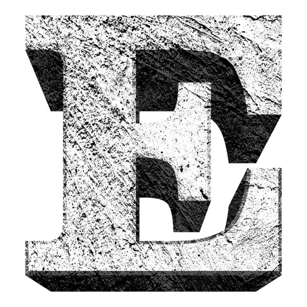 Concrete Vector Font Uppercase Letter — Stock Vector