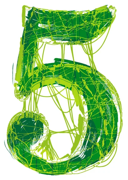 Πράσινη Αγωνιώδη Γραμματοσειρά Αριθμός Διανύσματος Grunge — Διανυσματικό Αρχείο