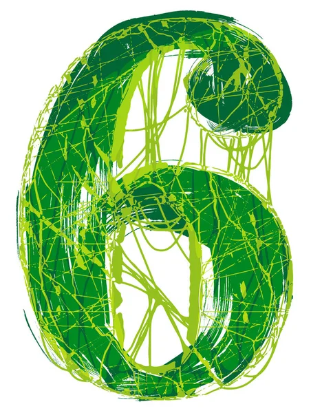Πράσινη Αγωνιώδη Γραμματοσειρά Αριθμός Διανύσματος Grunge — Διανυσματικό Αρχείο