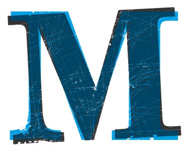 Değiştirilmiş yazı tipi. Eski çizik mektup..