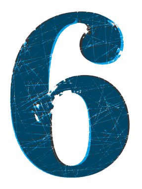 Değiştirilmiş yazı tipi. Eski çizilmiş numara..