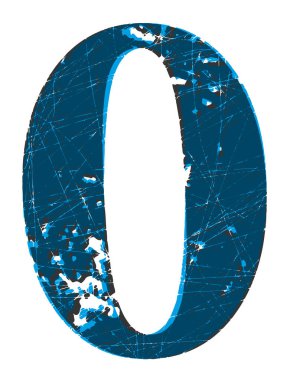 Değiştirilmiş yazı tipi. Eski çizilmiş numara..