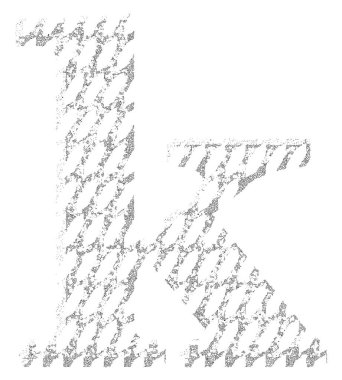 Kırık satır yazı tipi. Küçük harfler..