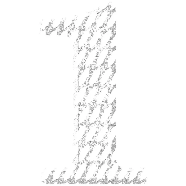 Трещины Строках Number Art Шрифт — стоковый вектор