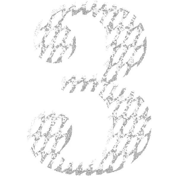 Трещины Строках Number Art Шрифт — стоковый вектор