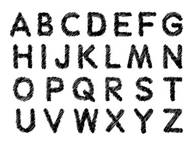 Vektör tebeşir alfabesi. Sanat yazı tipi.