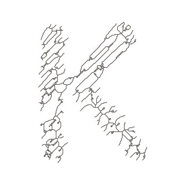 Devre kartı harfi. Sanat yazı tipi.. 