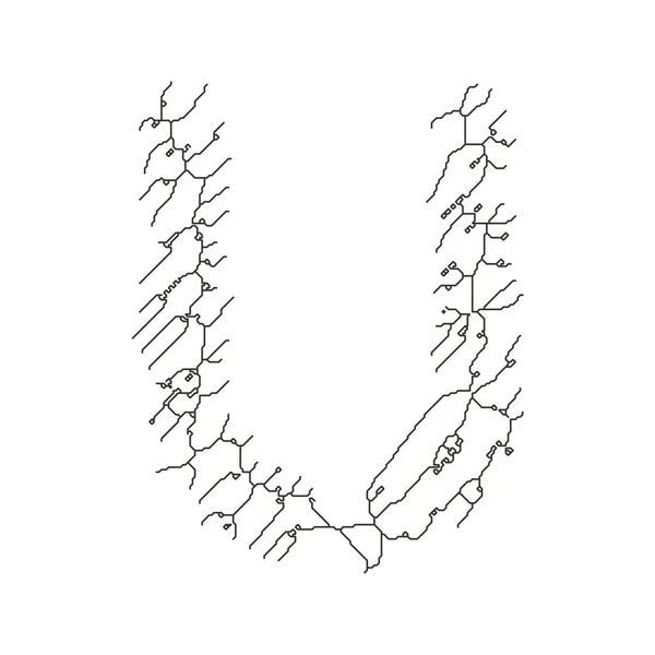 Kretskort Brev Art Typsnitt — Stock vektor