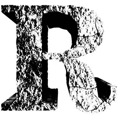 3D grunge taşı harfi.