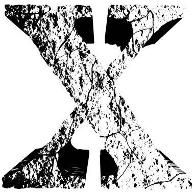 3D grunge taşı harfi.