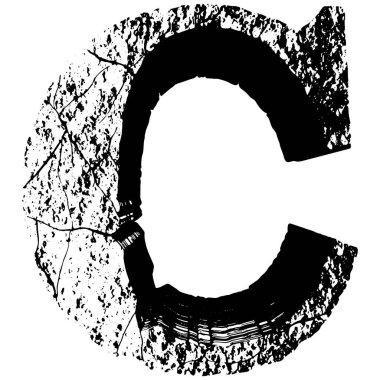 3D grunge taşı harfi.