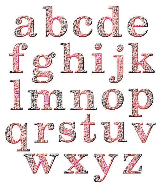 Gradient Grunge Lettres Minuscules — Image vectorielle