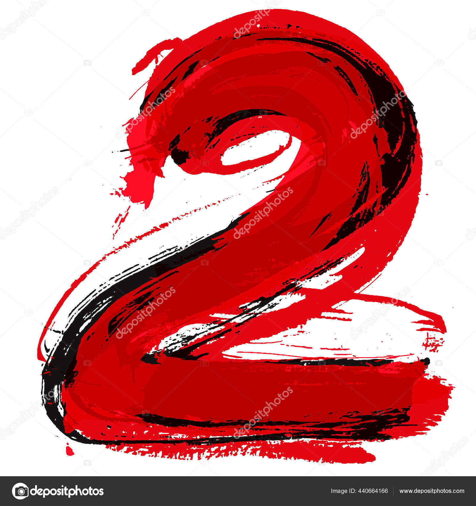 Paintbrush Number Vector Brush Paint Lettering Stock Vector Image by