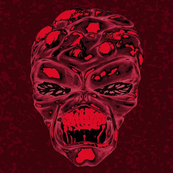 Monster Head Vhs Glitch Effekt Illustration — Stockvektor