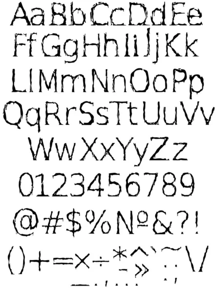 Alfabeto Fundido Numerales Uppercase Lowercase — Archivo Imágenes Vectoriales