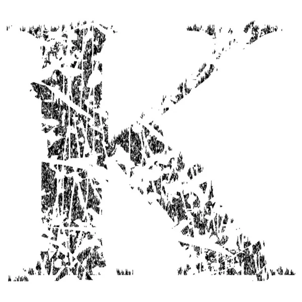 Zlomené Grunge Pixelované Velké Písmeno Art Font — Stockový vektor