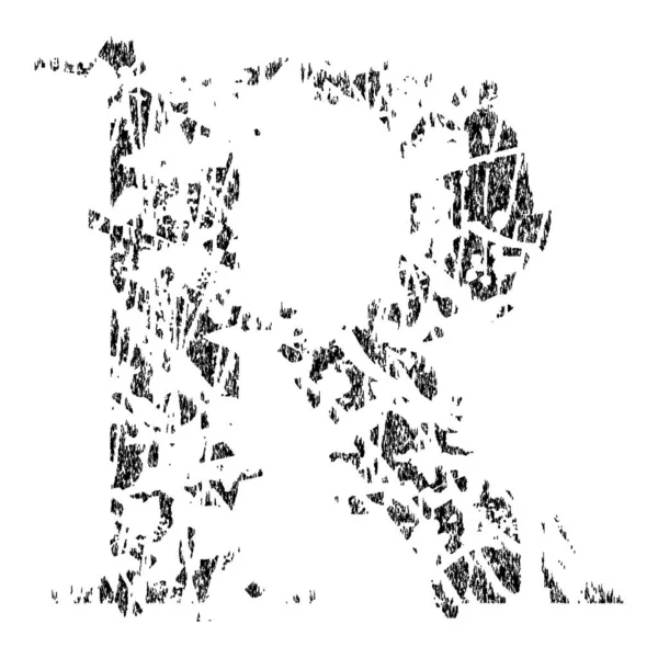 Kırık Grunge Pikselli Büyük Harf Sanat Yazı Tipi — Stok Vektör