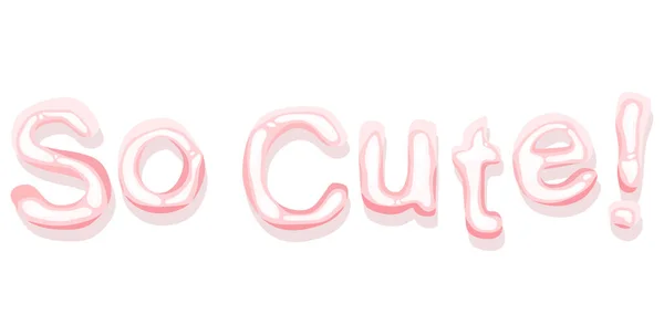 Cute Candy Fonte Inscription Pink Lettering Fundo Branco —  Vetores de Stock
