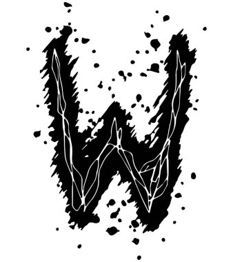 Özensiz grunge harfi beyaz arkaplanda izole edildi.