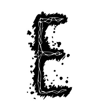 Özensiz grunge harfi beyaz arkaplanda izole edildi.