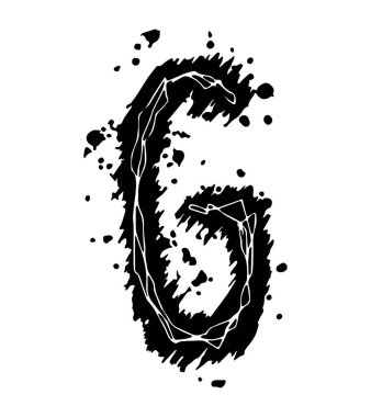 Özensiz grunge harfi beyaz arkaplanda izole edildi.