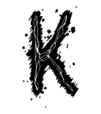 Özensiz grunge harfi beyaz arkaplanda izole edildi.