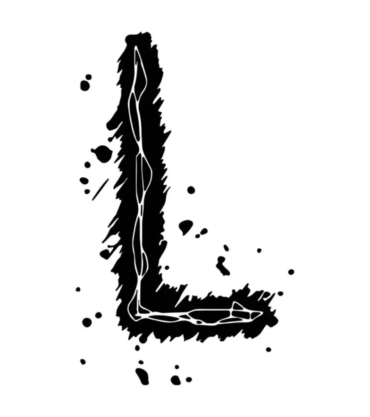 Lettre Grunge Bâclée Isolée Sur Fond Blanc — Image vectorielle