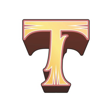 Dekoratif mektup beyaz arkaplanda izole edildi. Sanat yazı tipi.